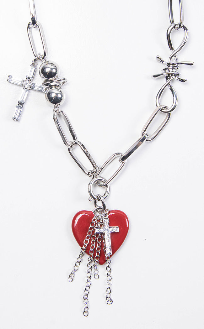 Bulletproof Heart Necklace-Cold Black Heart-Tragic Beautiful