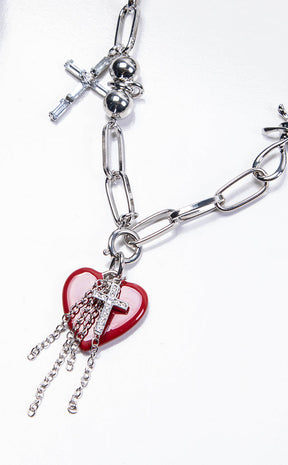 Bulletproof Heart Necklace-Cold Black Heart-Tragic Beautiful