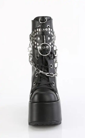 CAMEL-65 Black Studded Ankle Boots-Demonia-Tragic Beautiful