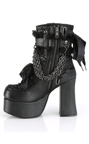 CHARADE-110 Black Lace Boots-Demonia-Tragic Beautiful