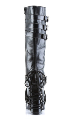 Demonia CHARADE-206 Black Gothic Boots | Steampunk Alt Shoes Australia