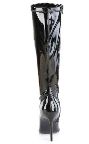 CLASSIQUE-2000 Black Stretch Patent Knee Boots-Pleaser-Tragic Beautiful