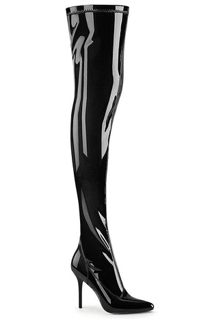CLASSIQUE-3000 Black Patent Thigh High Boots-Pleaser-Tragic Beautiful