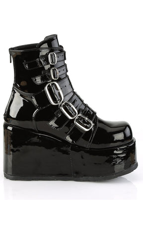 CONCORD-57 Black Patent Boots-Demonia-Tragic Beautiful