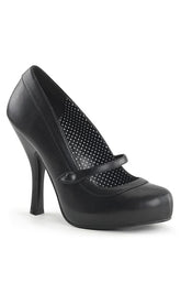 CUTIEPIE-02 Black Pu Heels-Pin Up Couture-Tragic Beautiful
