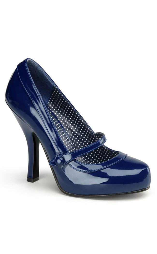 CUTIEPIE-02 Navy Blue Patent Heels-Pin Up Couture-Tragic Beautiful