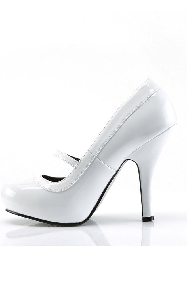 CUTIEPIE-02 White Patent Heels-Pin Up Couture-Tragic Beautiful