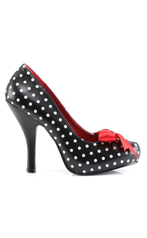 CUTIEPIE-06 Polka Dots Print Heels-Pin Up Couture-Tragic Beautiful