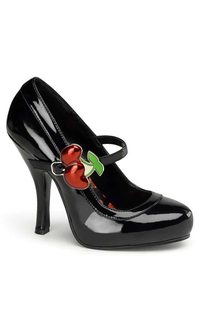 CUTIEPIE-10 Black Patent Heels With Cherries-Pin Up Couture-Tragic Beautiful