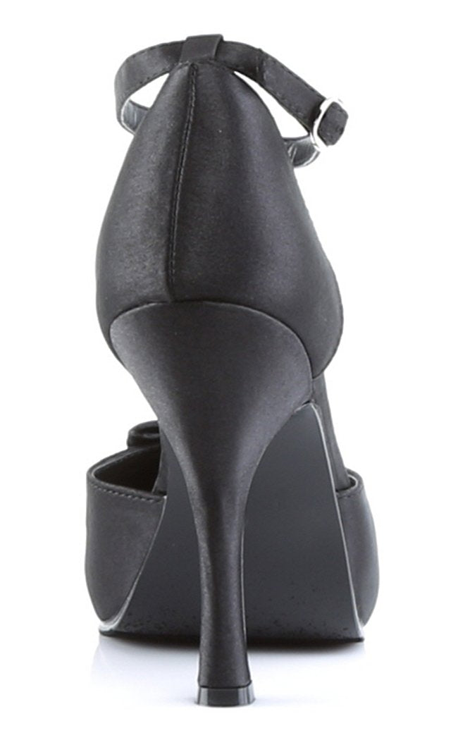 CUTIEPIE-12 Black Satin Heels-Pin Up Couture-Tragic Beautiful