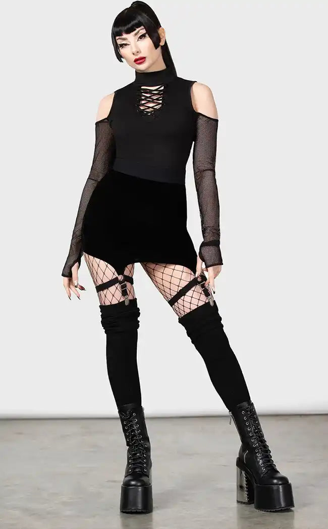 Cassandra Velvet Mini Skirt-Killstar-Tragic Beautiful