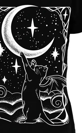Cat Crescent T-Shirt-Restyle-Tragic Beautiful