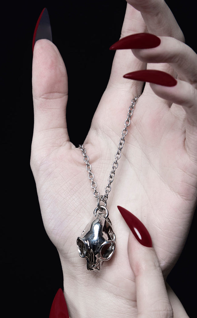 Cat Skull Necklace | Mirror Steel-Rogue & Wolf-Tragic Beautiful