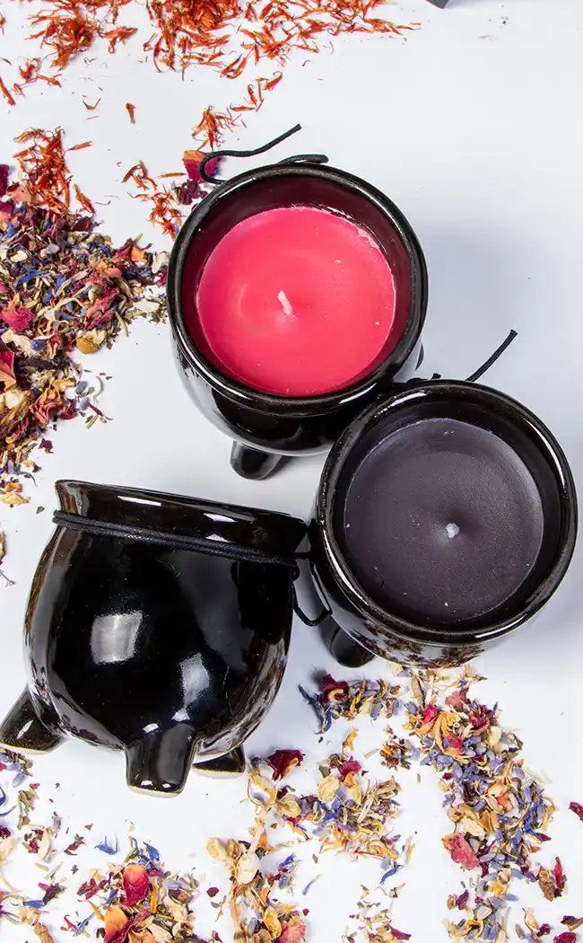 Cauldron Candle | Red | Raspberry-Gothic Gifts-Tragic Beautiful