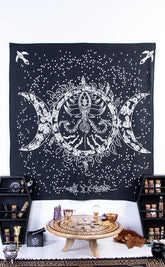 Celestial Triple Moon Altar Cloth-Altar Cloths-Tragic Beautiful