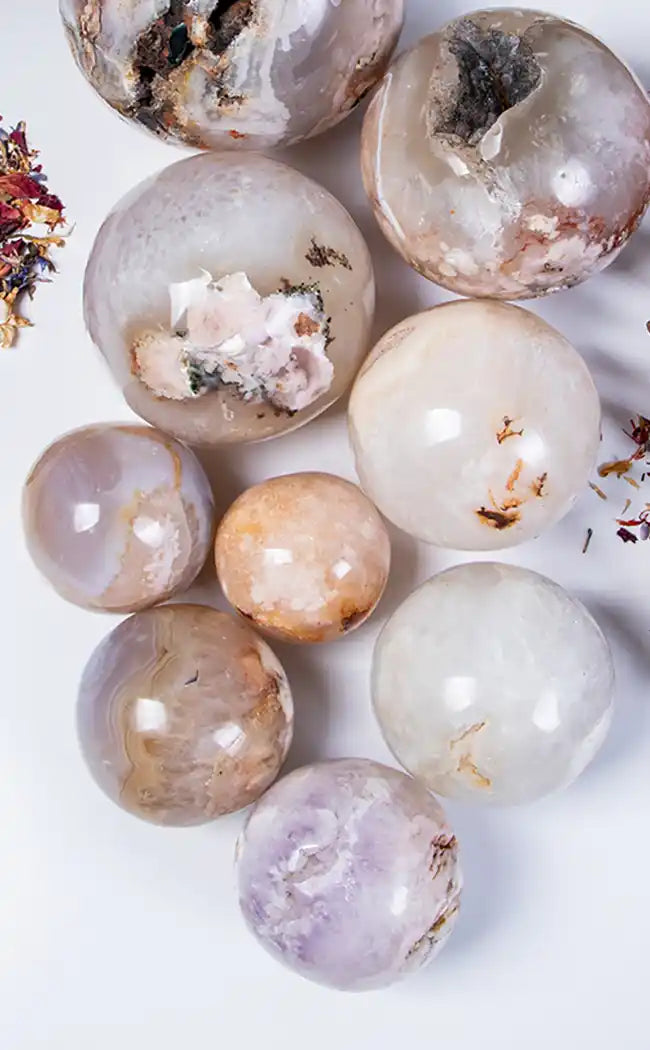 Cherry Blossom Agate Spheres-Crystals-Tragic Beautiful