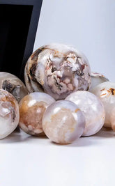Cherry Blossom Agate Spheres-Crystals-Tragic Beautiful