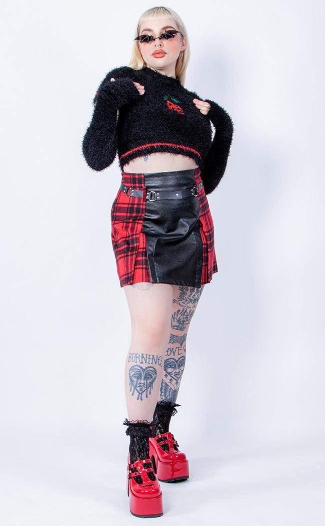 Cherry Bomb Fluffy Top with Arm Warmers | Black-Punk Rave-Tragic Beautiful