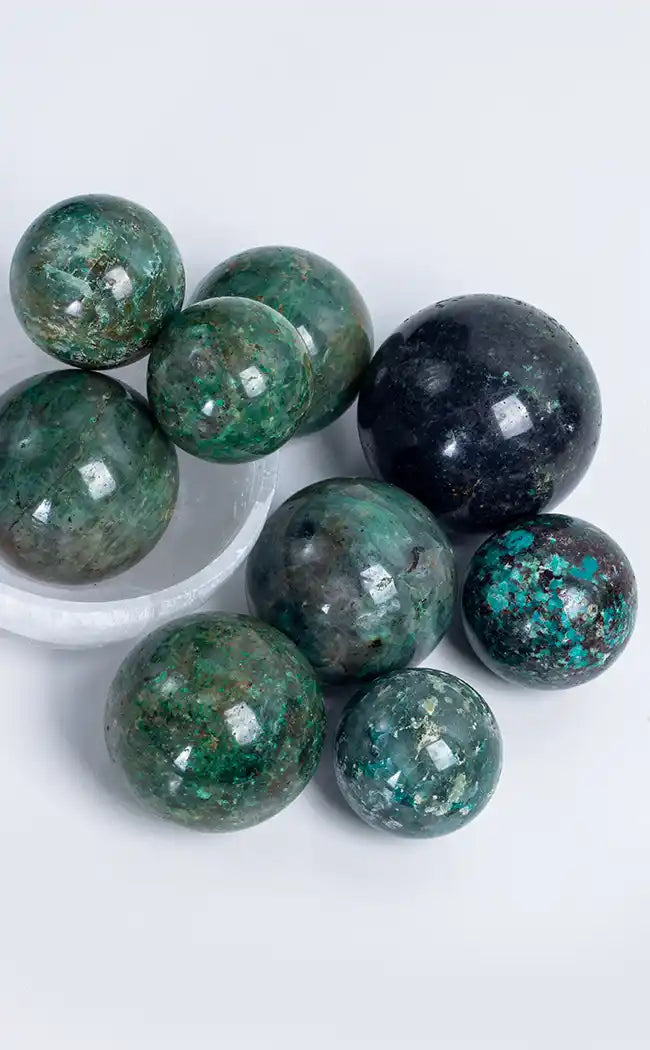 Chrysocolla Spheres-Crystals-Tragic Beautiful