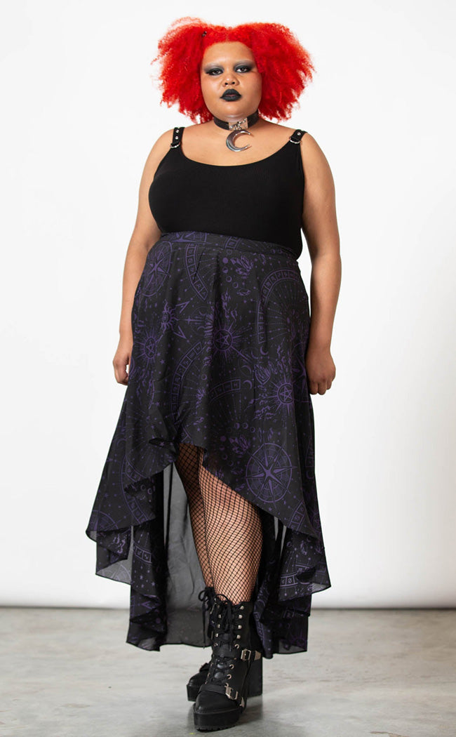 Corene Chiffon Maxi Skirt [Plus-Size]-Killstar-Tragic Beautiful