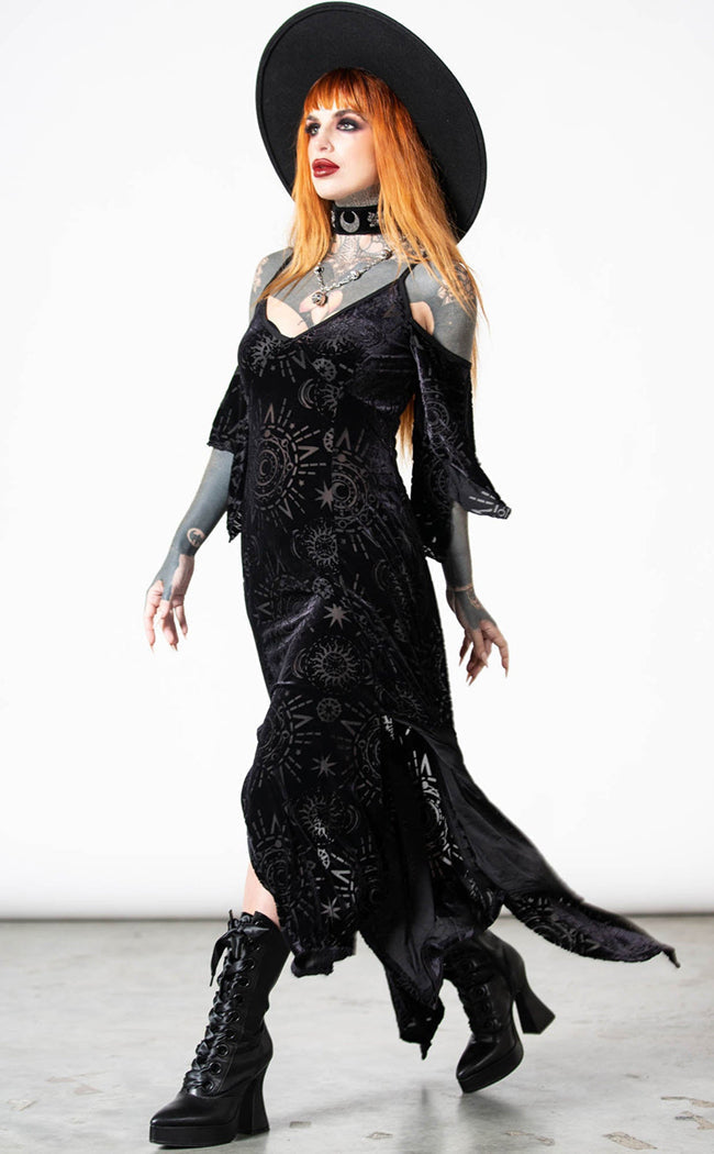 Crystal Spirit Burnout Maxi Dress-Killstar-Tragic Beautiful