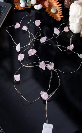 Crystal String Lights | Rose Quartz-Crystals-Tragic Beautiful
