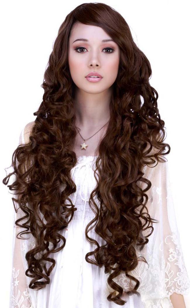 Curly 36 Inch Lace Front Wig Warm Brown-Rockstar Wigs-Tragic Beautiful