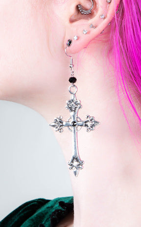 Cursed Crusade Earrings-Gothic Jewellery-Tragic Beautiful