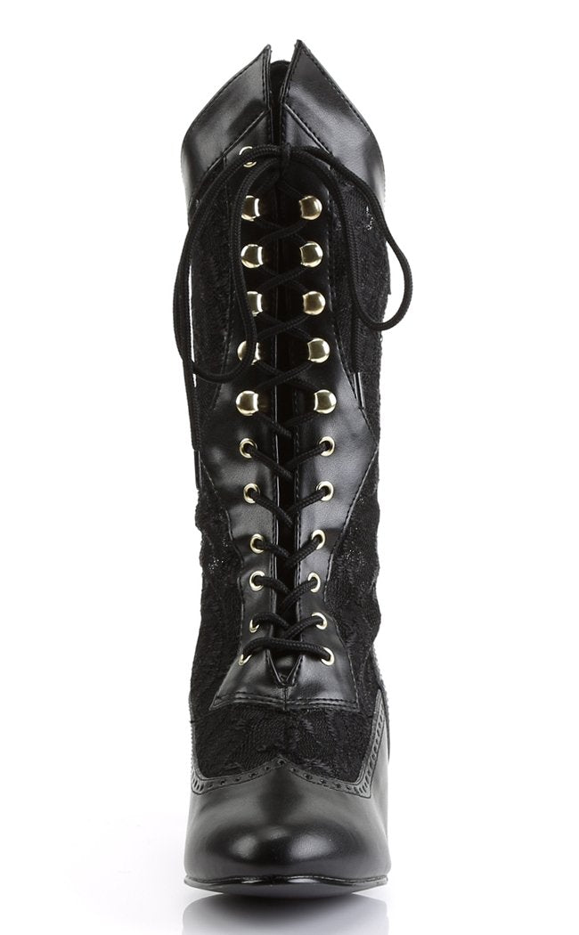 DAME-115 Black Lace Boots-Funtasma-Tragic Beautiful