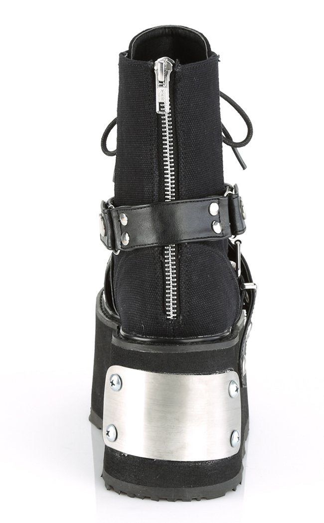 DAMNED-116 Black Canvas Boots-Demonia-Tragic Beautiful