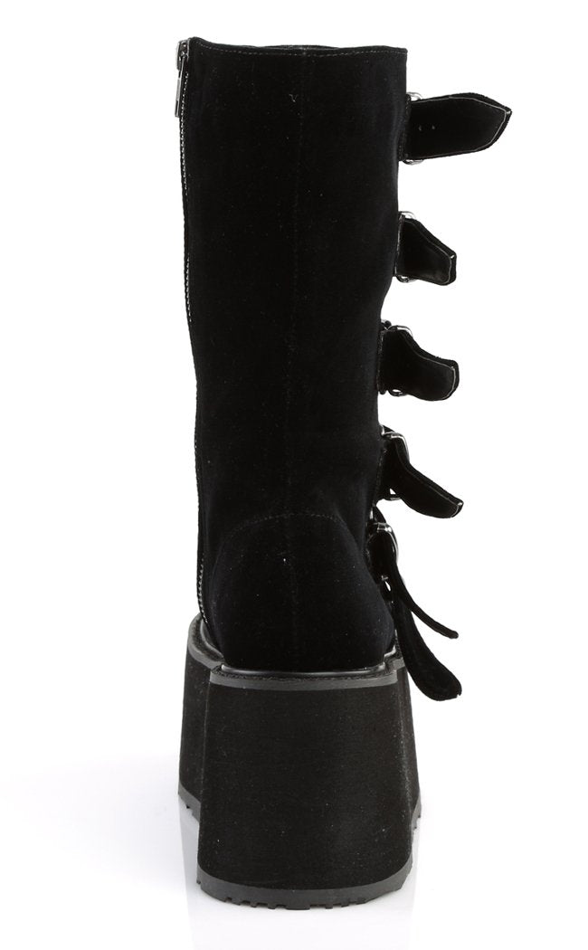 DAMNED-225 Black Velvet Boots-Demonia-Tragic Beautiful