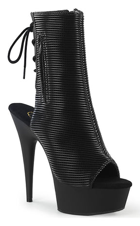 DELIGHT-1018 Black Quilted Ankle Boots-Pleaser-Tragic Beautiful