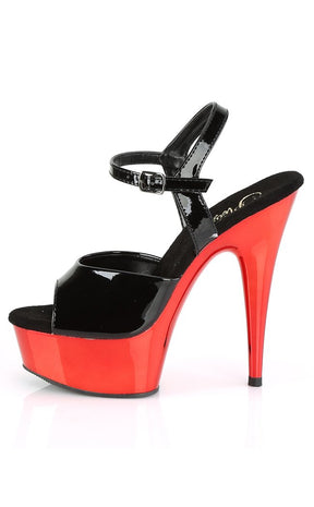DELIGHT-609 Black Red Chrome Heels-Pleaser-Tragic Beautiful