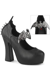 DEMON-18 Black Bat Countess Heels-Demonia-Tragic Beautiful