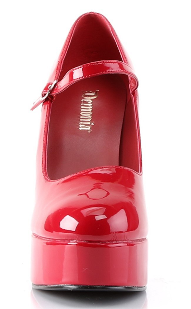 DOLLY-50 Red Patent Heels-Demonia-Tragic Beautiful