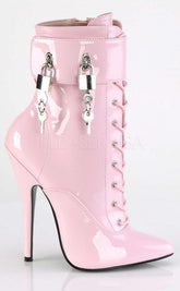 DOMINA-1023 Baby Pink Patent Ankle Boot-Devious-Tragic Beautiful
