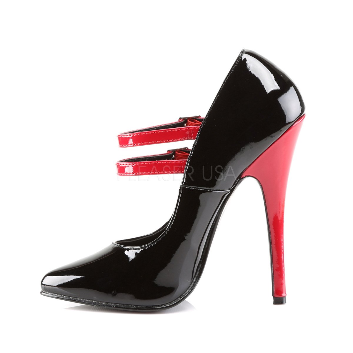 DOMINA-442 Black & Red Patent Heel-Devious-Tragic Beautiful