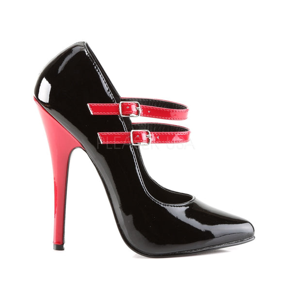DOMINA-442 Black & Red Patent Heel