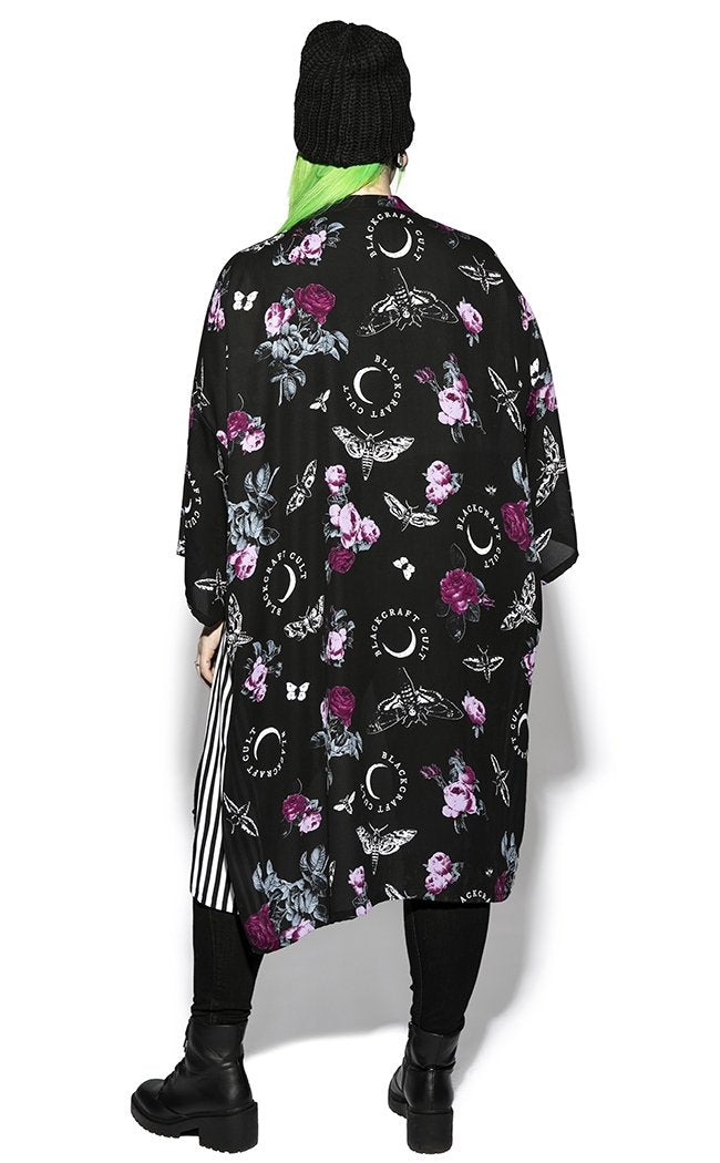 Dark Floral Long Duster Kimono-BlackCraft-Tragic Beautiful