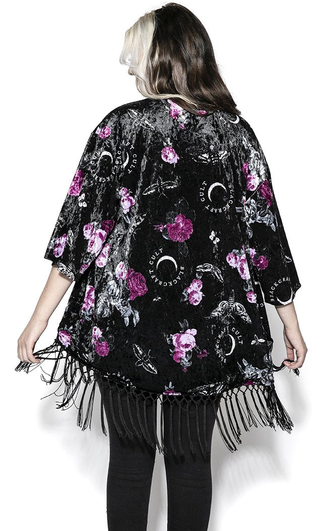 Dark Floral Velvet Kimono-BlackCraft-Tragic Beautiful