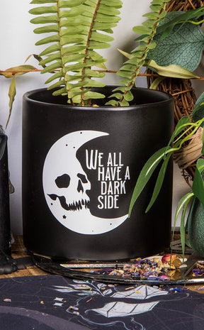 Dark Side Plant Pot | White on Black-Death By Plants-Tragic Beautiful
