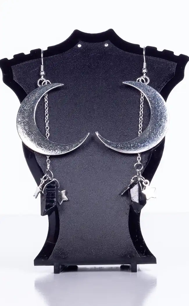 Dark Side of the Moon Earrings-Gothic Jewellery-Tragic Beautiful
