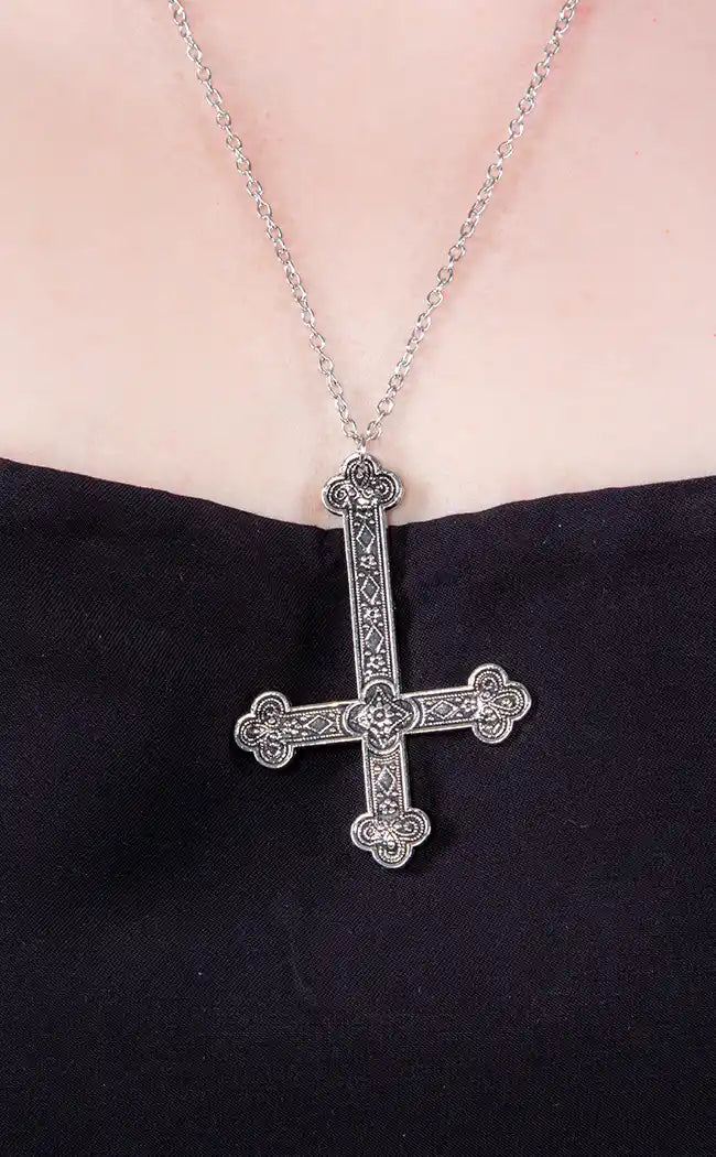 Desecration Inverted Cross Necklace-Gothic Jewellery-Tragic Beautiful