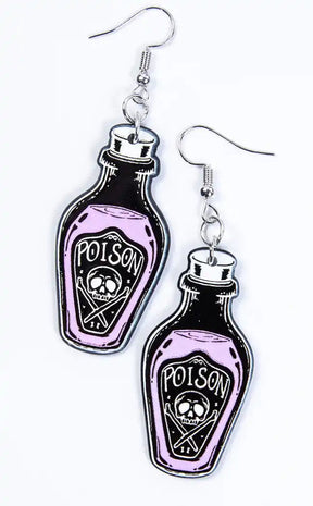 Drink Me Poison Bottle Earrings-Gothic Jewellery-Tragic Beautiful