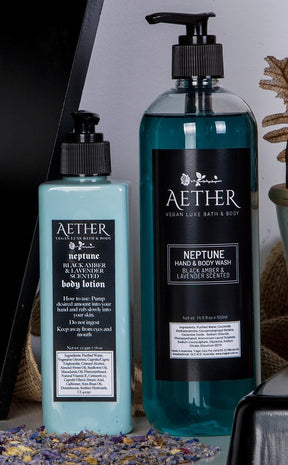 Duo Pack Body Wash and Lotion | Neptune Black Lavender & Amber-Aether-Tragic Beautiful