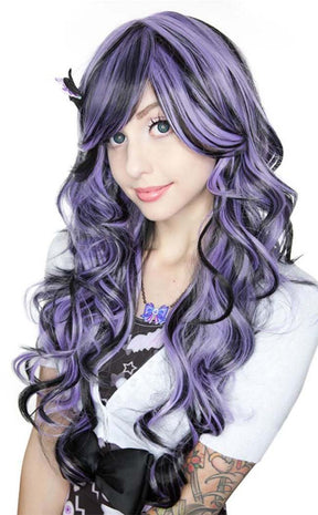 Duplicity Wig Creepie Cutie Lavender Black Wig-Rockstar Wigs-Tragic Beautiful