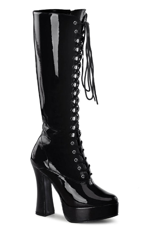 ELECTRA-2020 Black Patent Knee High Boots