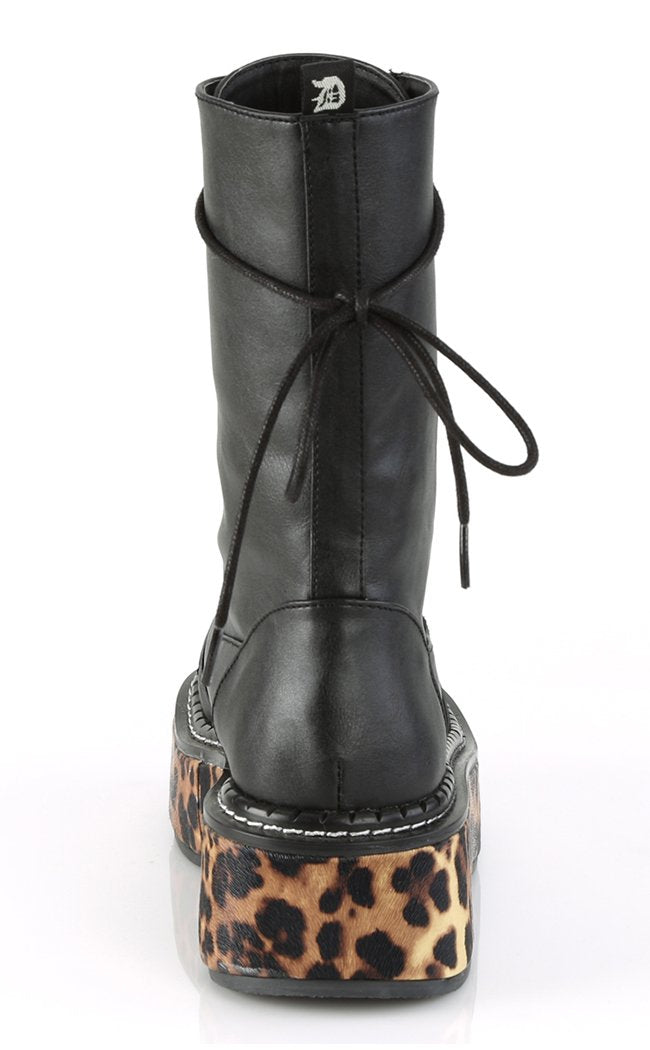 EMILY-350 Black Leopard Vegan Leather Boots-Demonia-Tragic Beautiful