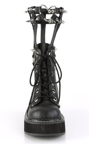 EMILY-357 Black Vegan Leather Boots-Demonia-Tragic Beautiful