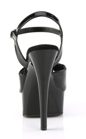 EXCITE-609 Black Patent Platform Heels-Pleaser-Tragic Beautiful